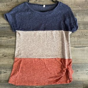 Color Block French Tuck Top